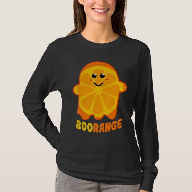 T-shirt Boorange Orange Ghost Funny Boo Nourriture Hallowe (Devant)
