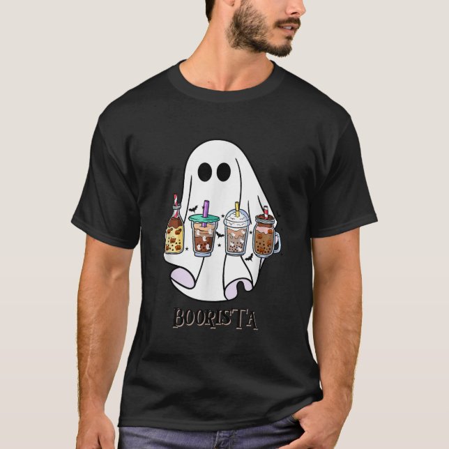 T-shirt Boorista Boo Café Halloween Éffrayant Ghost Café (Devant)