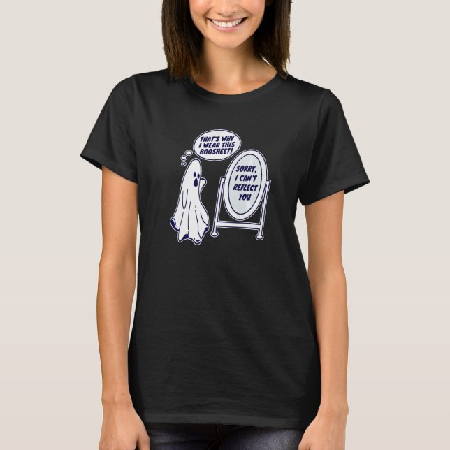 T-shirt Boosheet Boo Sheet Grumpy Ghost Angry Spook Funny  (Devant)