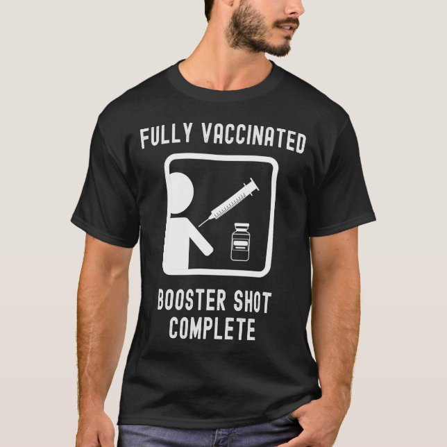 T-shirt Booster entièrement vacciné Cool complet (Devant)
