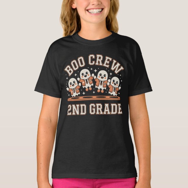 T-shirt Boot Crew 2e année Halloween Ghosts School Student (Devant)