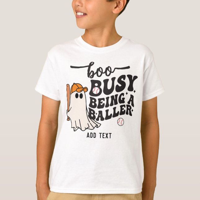 T-shirt BOOT Ghost Funny Softball Baller Kids Baseball (Devant)