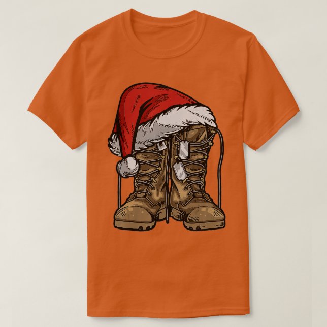 T-shirt Boot militaire Santa Hat Noël Vétérinaire Combat S (Design devant)