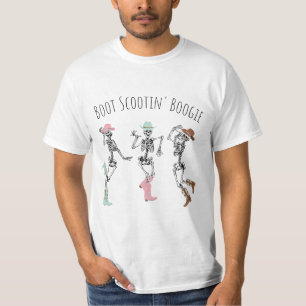 T-shirt Boot Scootin Boogie Shirt, Halloween Skeleton Swea