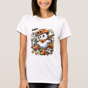 T-shirt Boot Scootin' Ghost - Fun Halloween Cowboy Ghost D