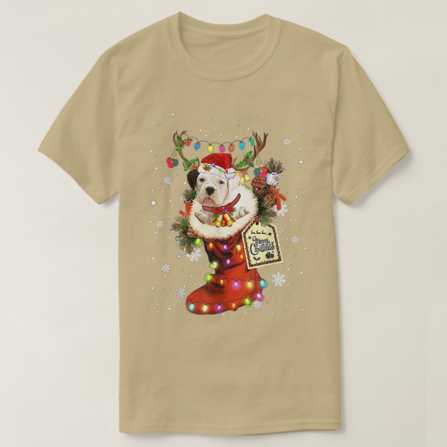 T-shirt Boot Xmas Boot Noël Sock hiver neige (Design devant)