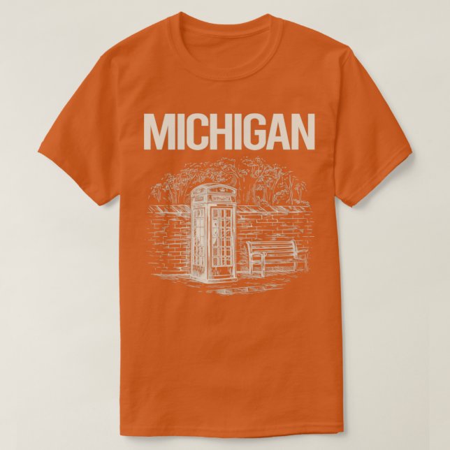 T-shirt Booth téléphonique vintage Michigan (Design devant)