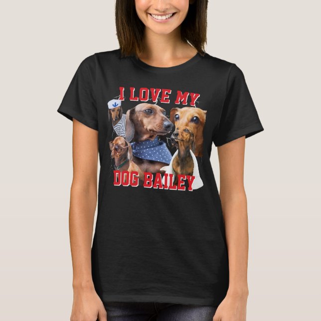 T-shirt Bootleg I Log My Dog Custom Name & Photo Women (Devant)