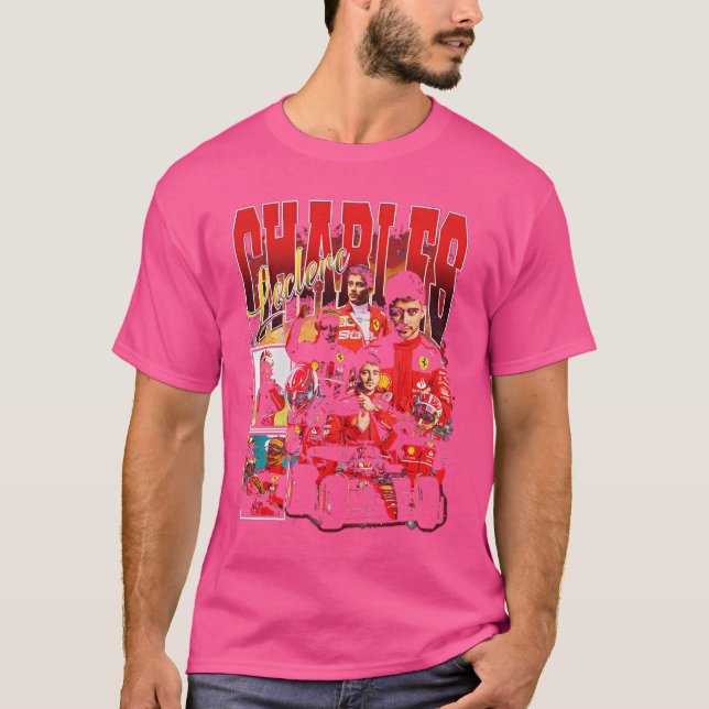 T-shirt Bootleg rétro Charles Leclerc (Devant)