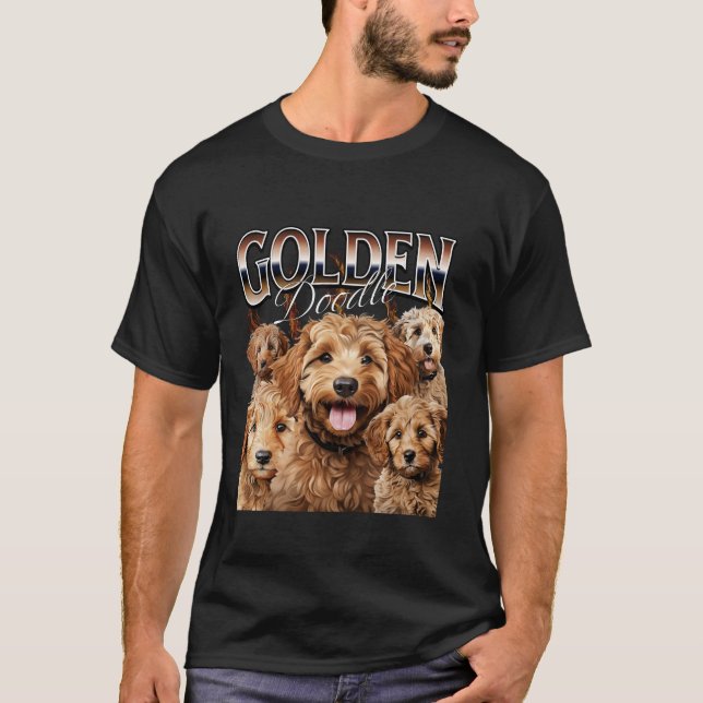 T-shirt Bootleg Style Rap Tee Goldendoodle Chien Design Lo (Devant)