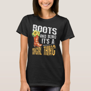 T-shirt Boots And Bling C'est un Casquette de rodéo de fil