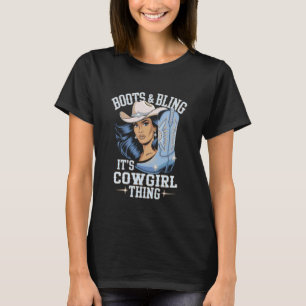 T-shirt Boots Bling C'est une affaire de cowgirl Esprit oc