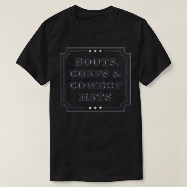 T-shirt Boots Chaps et Cowboy Casquette Pays Ouest (Design devant)