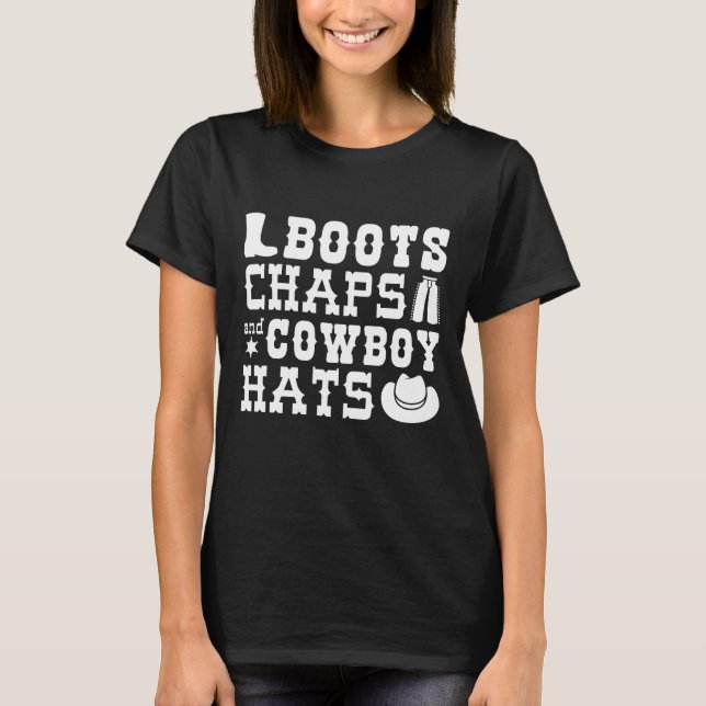 T-shirt Boots Chaps Et Cowboy Casquettes (Devant)