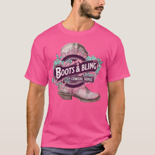 T-shirt Boots Et Bling Cowgirl Choses Mignonne Pays Occide