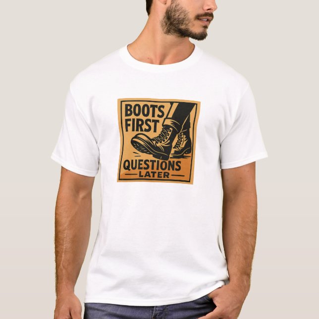 T-shirt Boots First Bold Western Design (Devant)