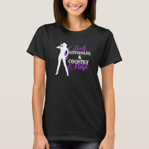 T-shirt Boots Gitfiddles Et Country Music Cowgirl