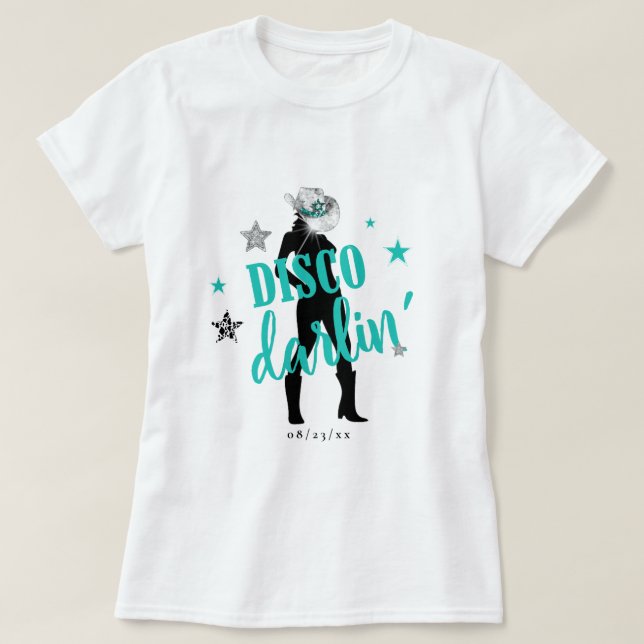 T-shirt Boots 'n Bling Disco Darlin' Sarcelle ID925  (Design devant)