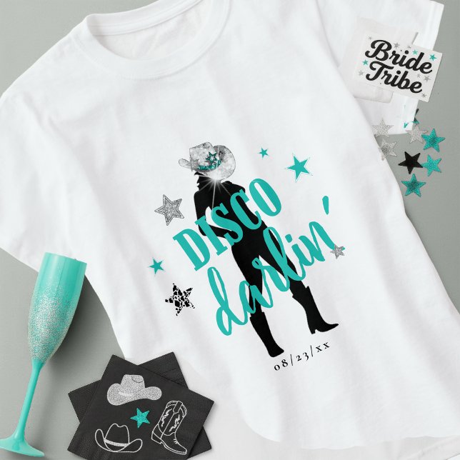 T-shirt Boots 'n Bling Disco Darlin' Turquoise ID925  (Créateur téléchargé)