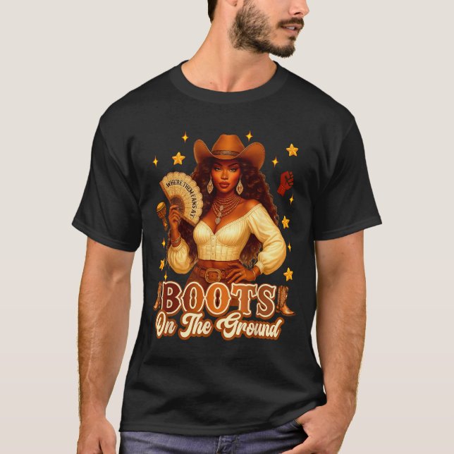 T-shirt Boots On The Ground Black History Cowgirl Where Th (Devant)