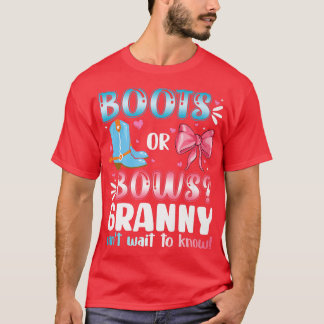 T-shirt Boots Or Bows Granny Gender Reveal Baby Shower Pre