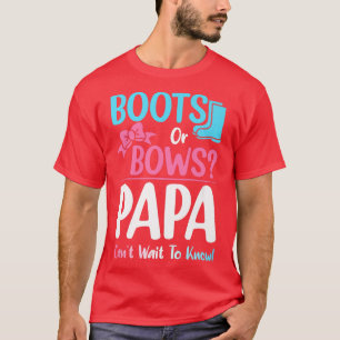 T-shirt Boots or Bows Papa Genre Révéler Grossesse Announc