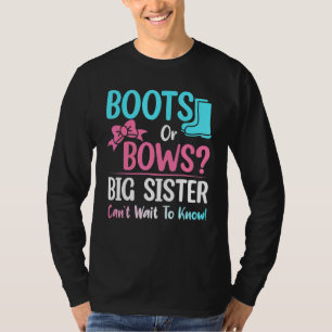 T-shirt Boots Ou Bows Grande Soeur Baby shower De Révélati