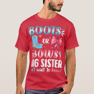 T-shirt Boots Ou Bows Grande Soeur Baby shower De Révélati