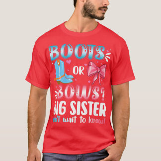T-shirt Boots Ou Bows Grande Soeur Baby shower De Révélati