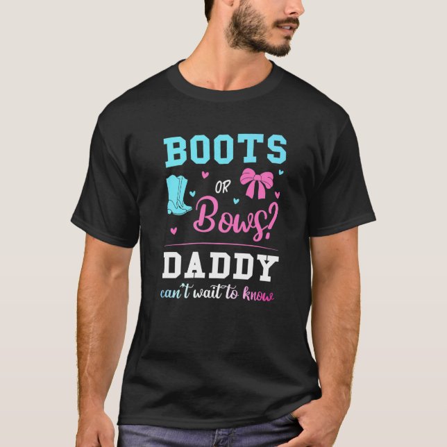 T-shirt Boots Ou Bows Hommes Papa Sexe Révéler Rose Ou Blu (Devant)