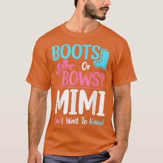 T-shirt Boots ou Bows Mimi Genre Révéler Grossesse Announc