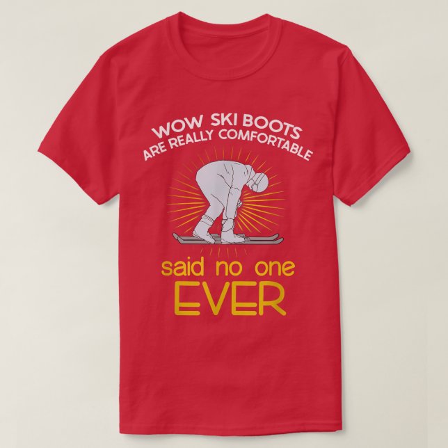 T-shirt Boots Ski Sports Skier Snowboard Jeu d'hiver (Design devant)