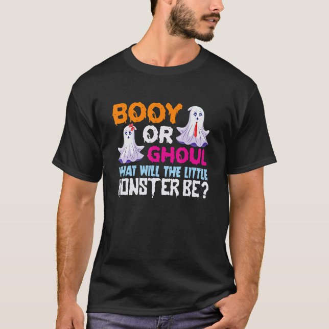 T-shirt Booy or Ghoul What Will The Little Monster Be (Devant)