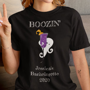 T-shirt Booze Bachelorette Party Ghost Cocktail Halloween