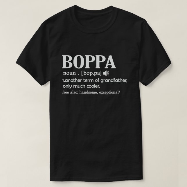T-shirt Boppa Définition Drôle Signification Cool Grandpa  (Design devant)