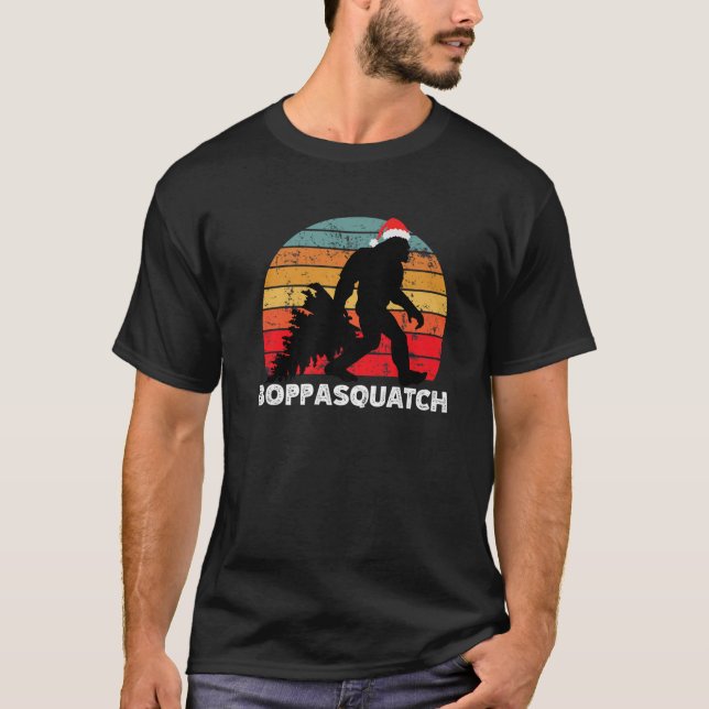 T-shirt Boppasquatch Bigfoot Sasquatch Noël du Père Noël (Devant)