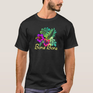 T-shirt Bora Bora Beach Surf à fleurs tropicales Vacay