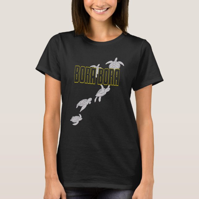 T-shirt Bora Bora Sea Turtles Scuba Diving with Turtles (Devant)
