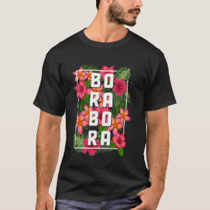 T-shirt Bora Bora Tahiti Fleurs Floral Souvenir Vintage
