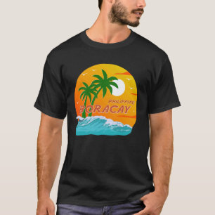 T-shirt Boracay Philippines Palmiers Plage Coucher de sole