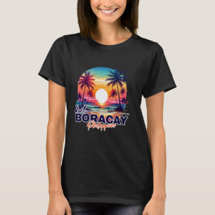 T-shirt Boracay Philippines Sunset Beach Palm Tree Voyage 