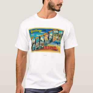 T-shirt Bord de la mer, Orégon - grandes scènes de lettr