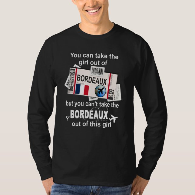 T-shirt Bordeaux Boarding Pass Bordeaux Girl Bordeaux (Devant)