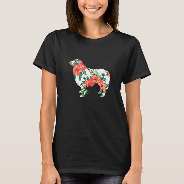 T-shirt Border Collie Aloha Chien Hawaïen (Devant)