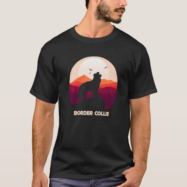 T-shirt Border Collie and Mountain Premium (Devant)