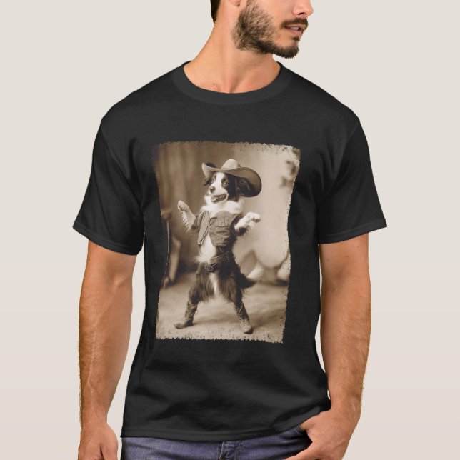 T-shirt Border Collie Chien Cowboy (Devant)