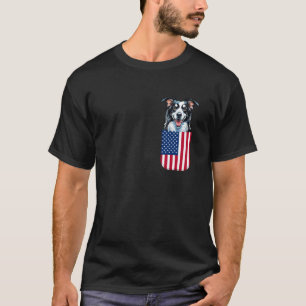 T-shirt Border Collie Chien Drapeau Américain Patriotique