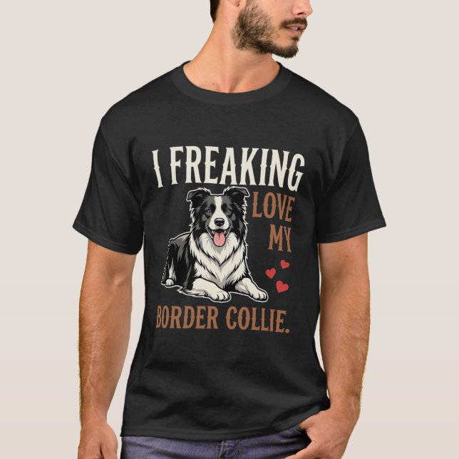 T-shirt Border Collie drôle d'amour de chien (Devant)