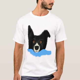 T-shirt Border collie font face
