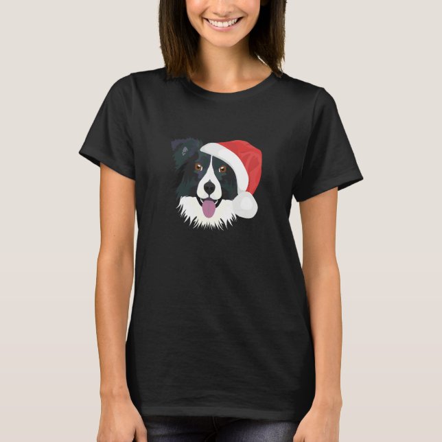 T-shirt Border Collie Joyeux Noël (Devant)